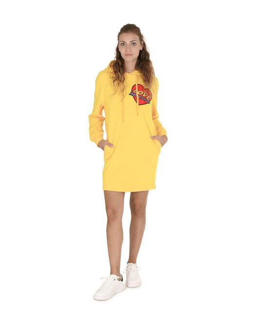 Love Moschino Women's Yellow Cotton Dress - Designer Bright Dress - Style Queenz
