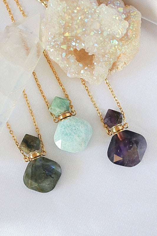 Luxury Mini Crystals Bottles | 24 Karats Natural Crystals Necklaces - Style Queenz
