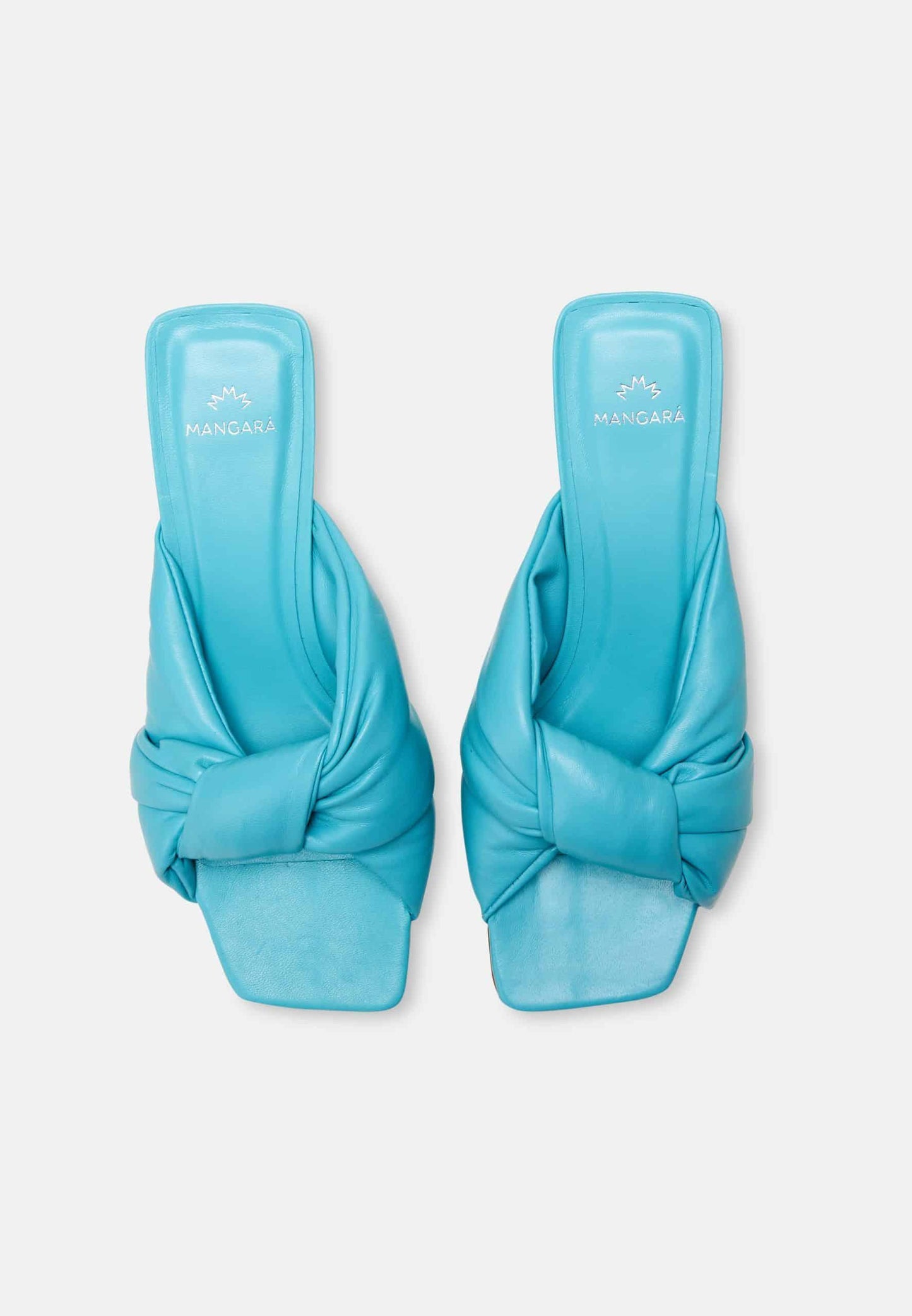 Women's Tan Leather Mules - 4cm Block Heel Slip-On