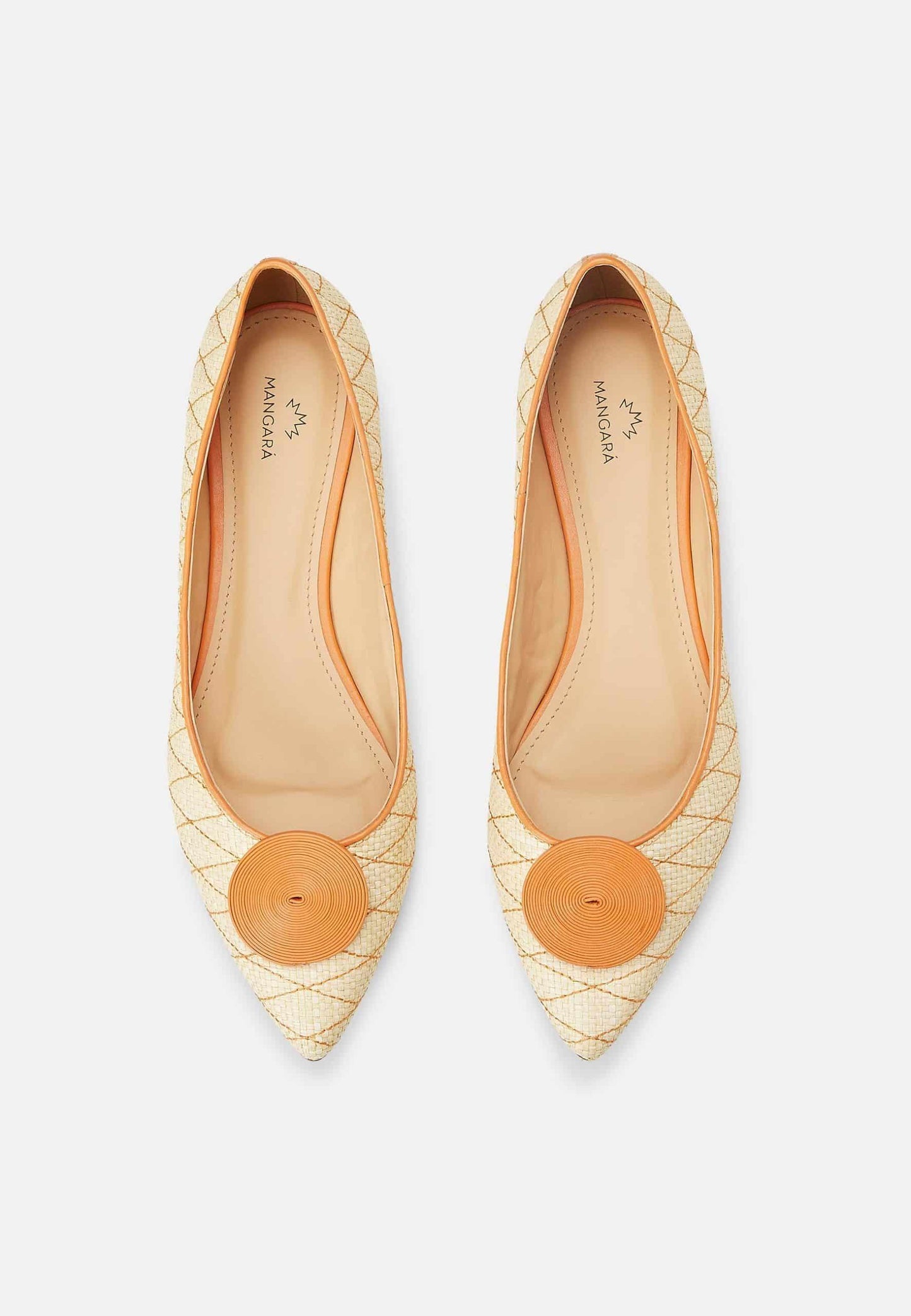 Raffia Ballerina Flats with Textured Detail