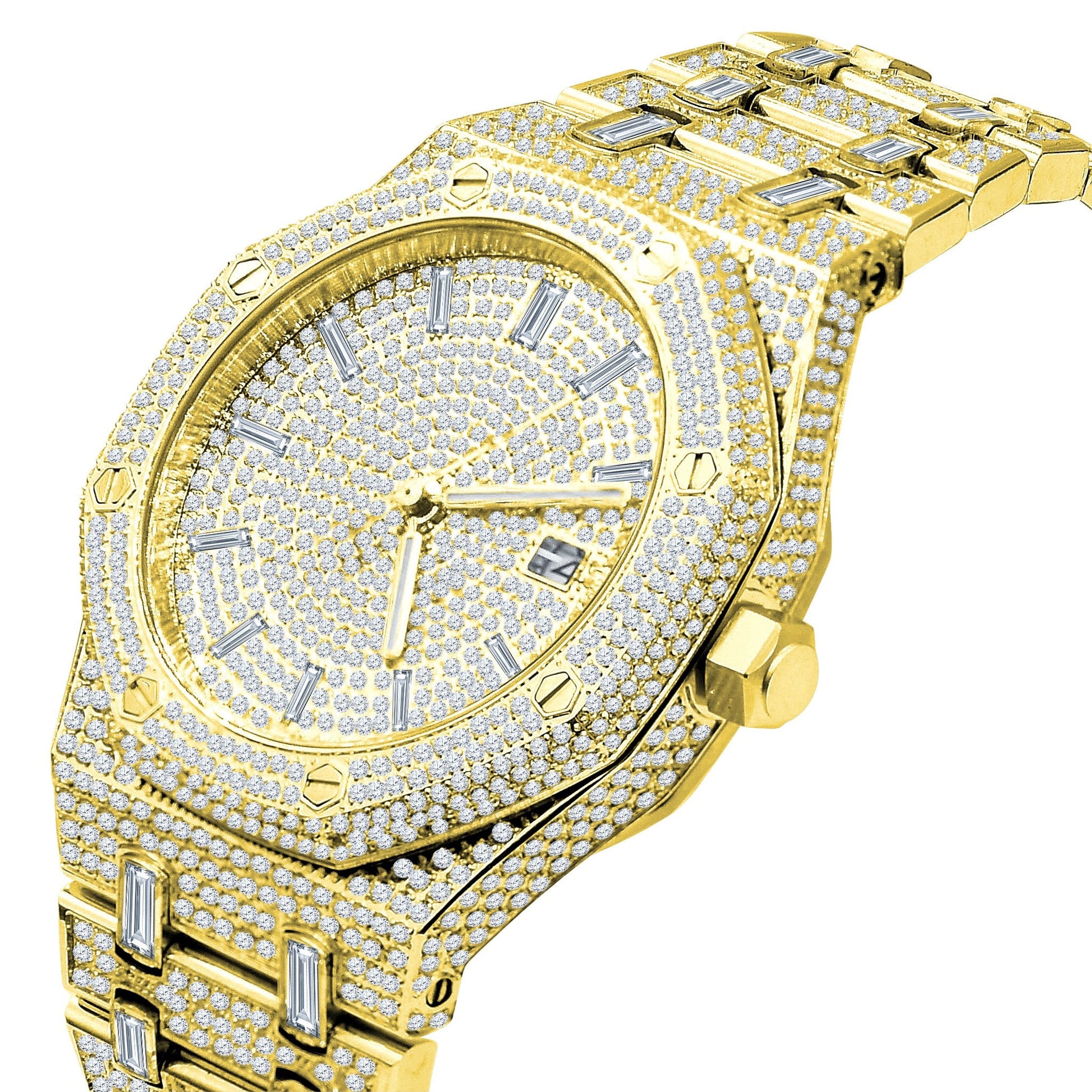 MAVERICK Gold Steel Watch - Luxury Bling Statement Timepiece | 41mm Japanese Movement - Style Queenz