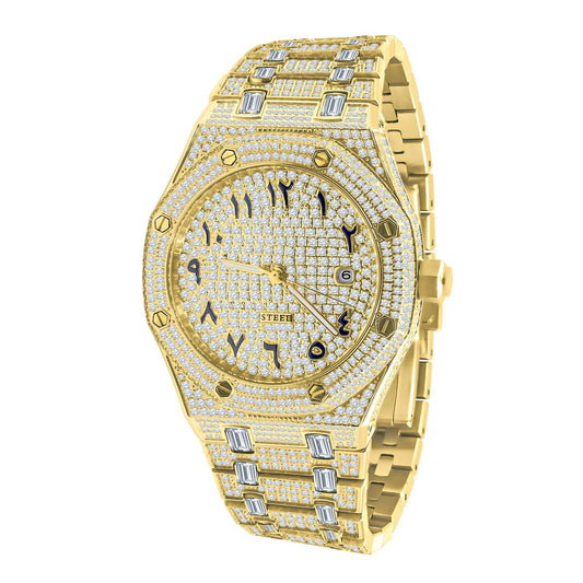 Maverick Steel Watch with CZ Stones - Luxury Designer Timepiece - Style Queenz