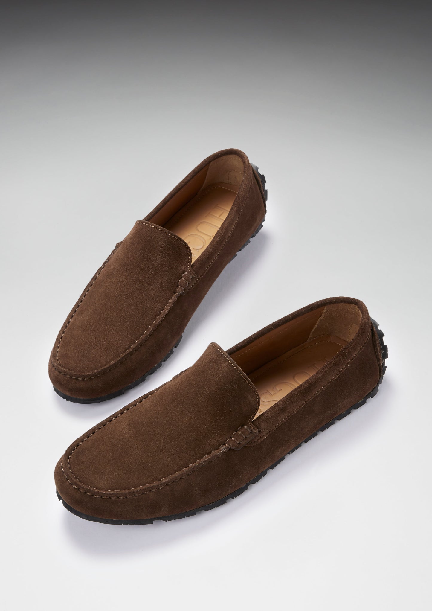 Brown Suede Tyre Sole Driving Loafers - Men's