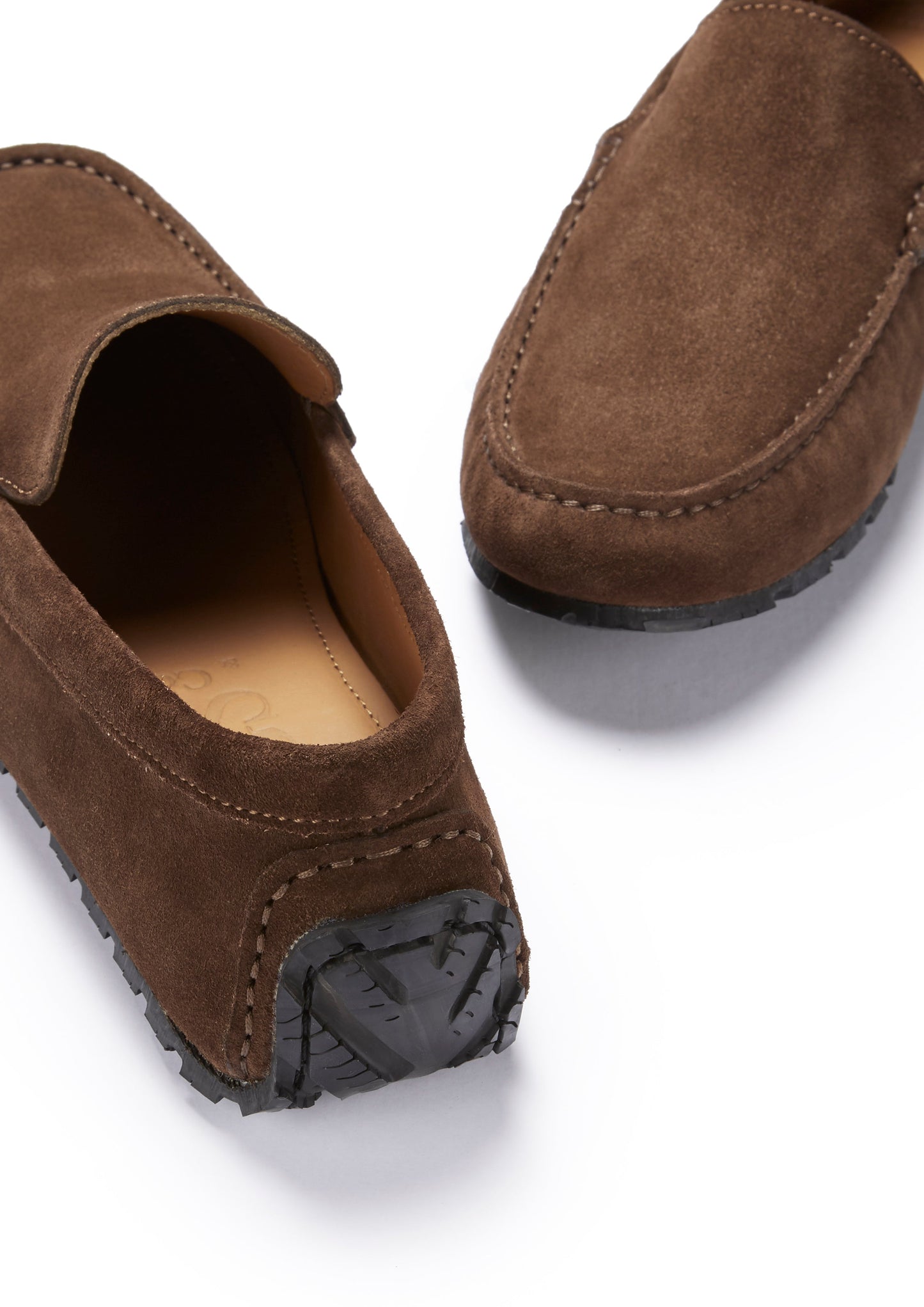 Brown Suede Tyre Sole Driving Loafers - Men's