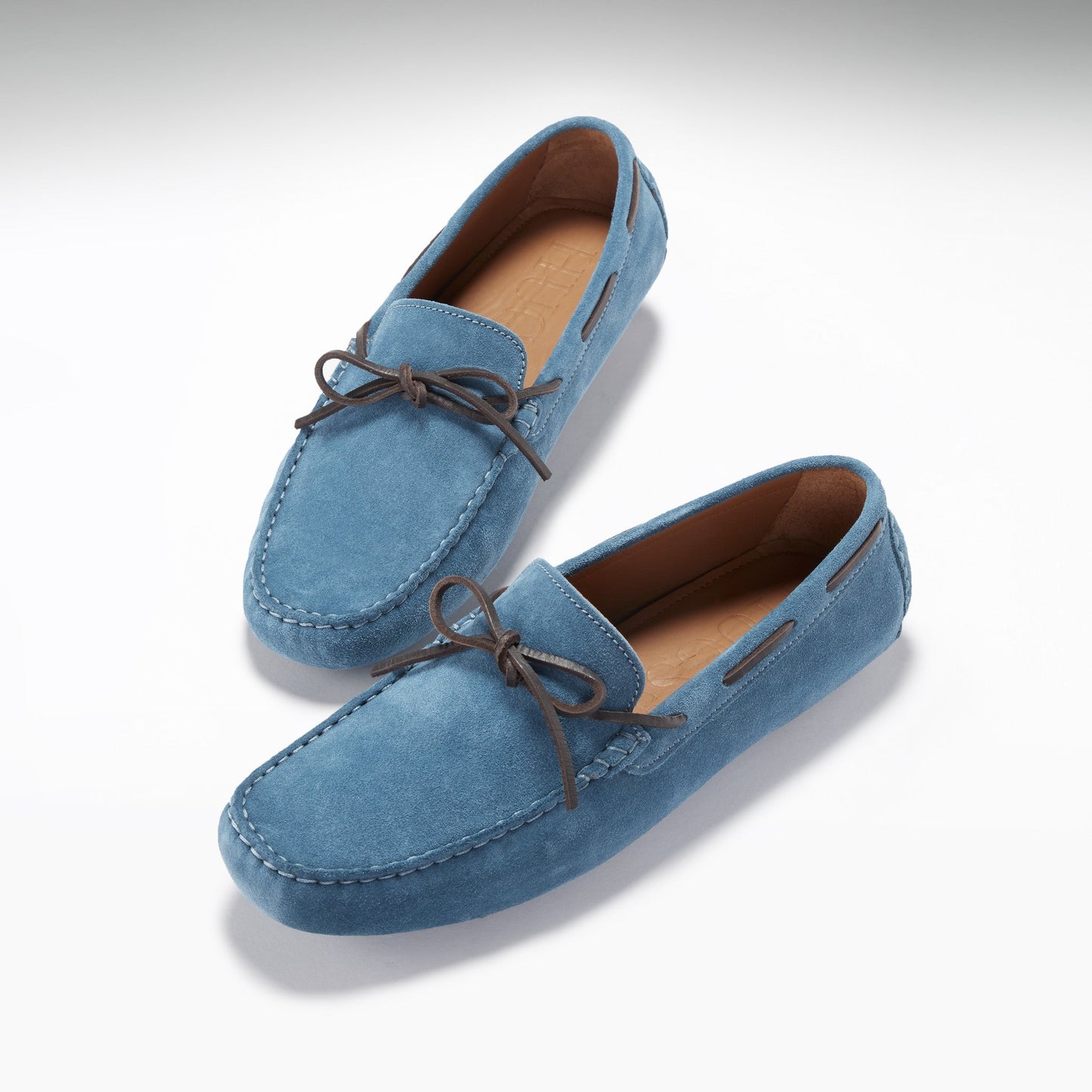 Men's Petrol Blue Suede Laced Driving Loafers