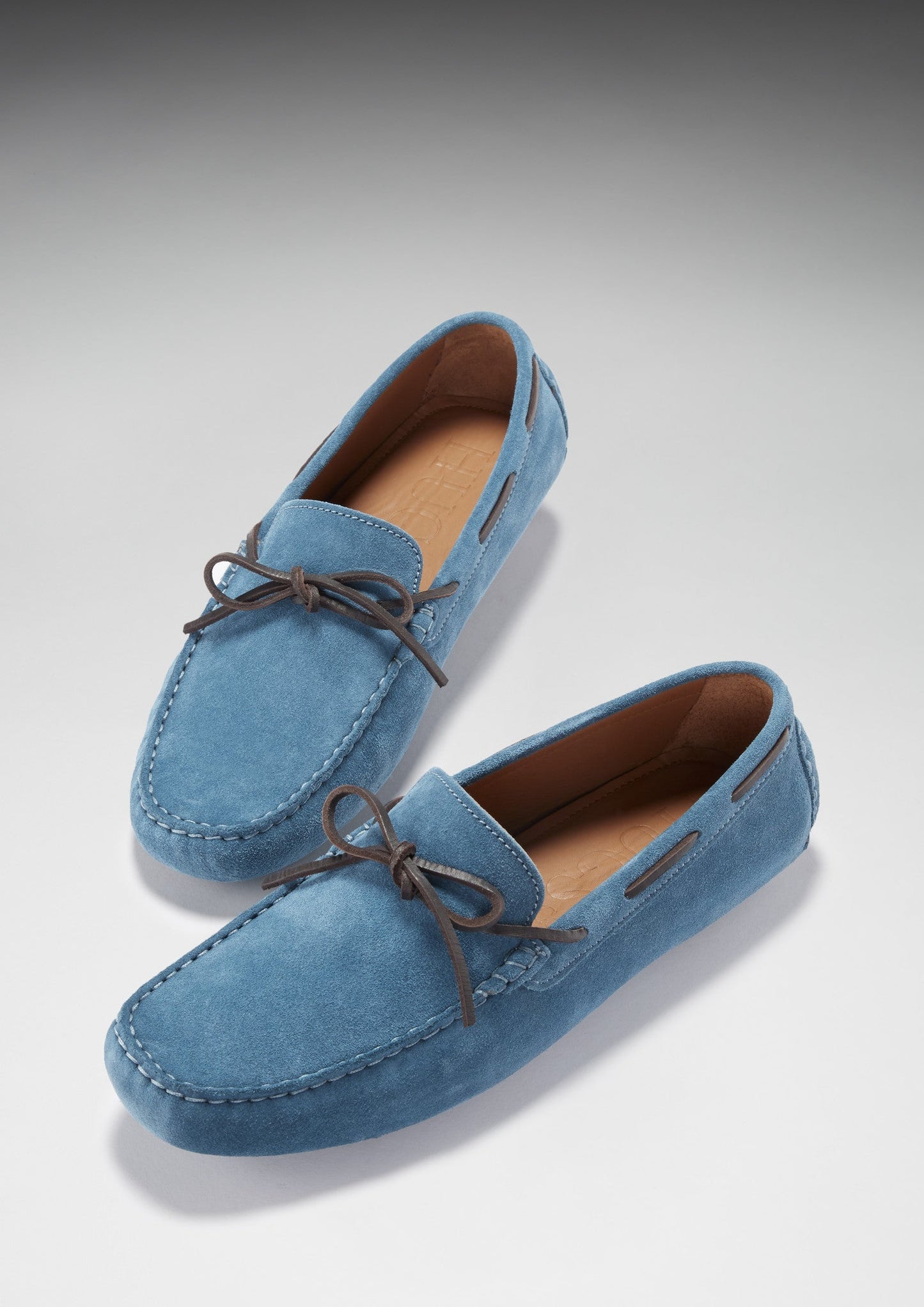 Men's Petrol Blue Suede Laced Driving Loafers