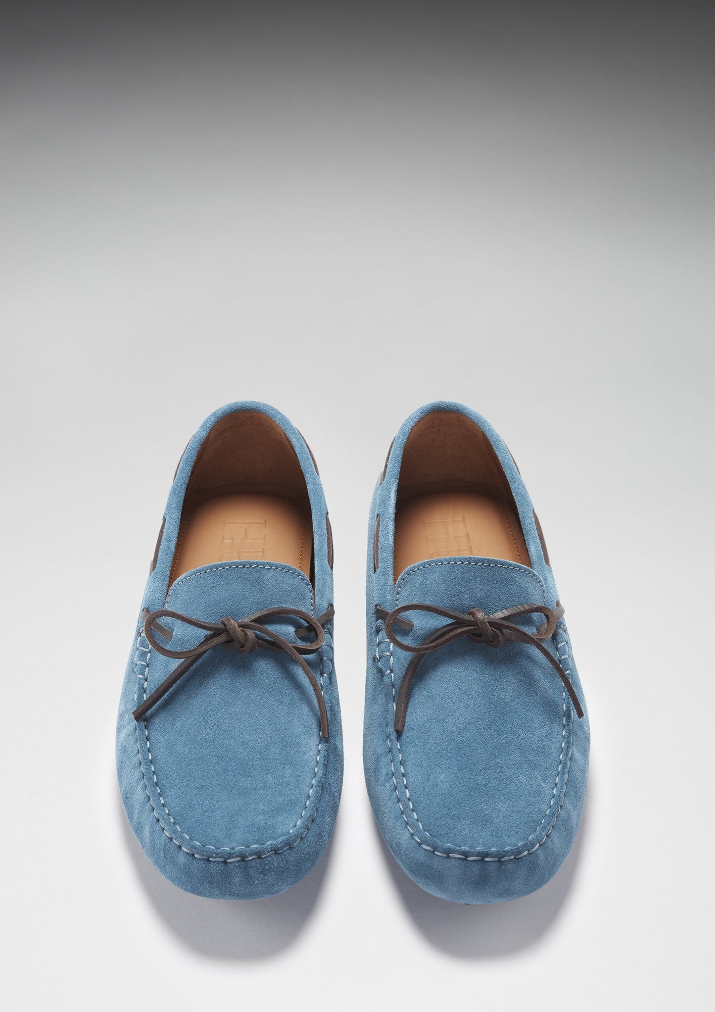 Men's Petrol Blue Suede Laced Driving Loafers