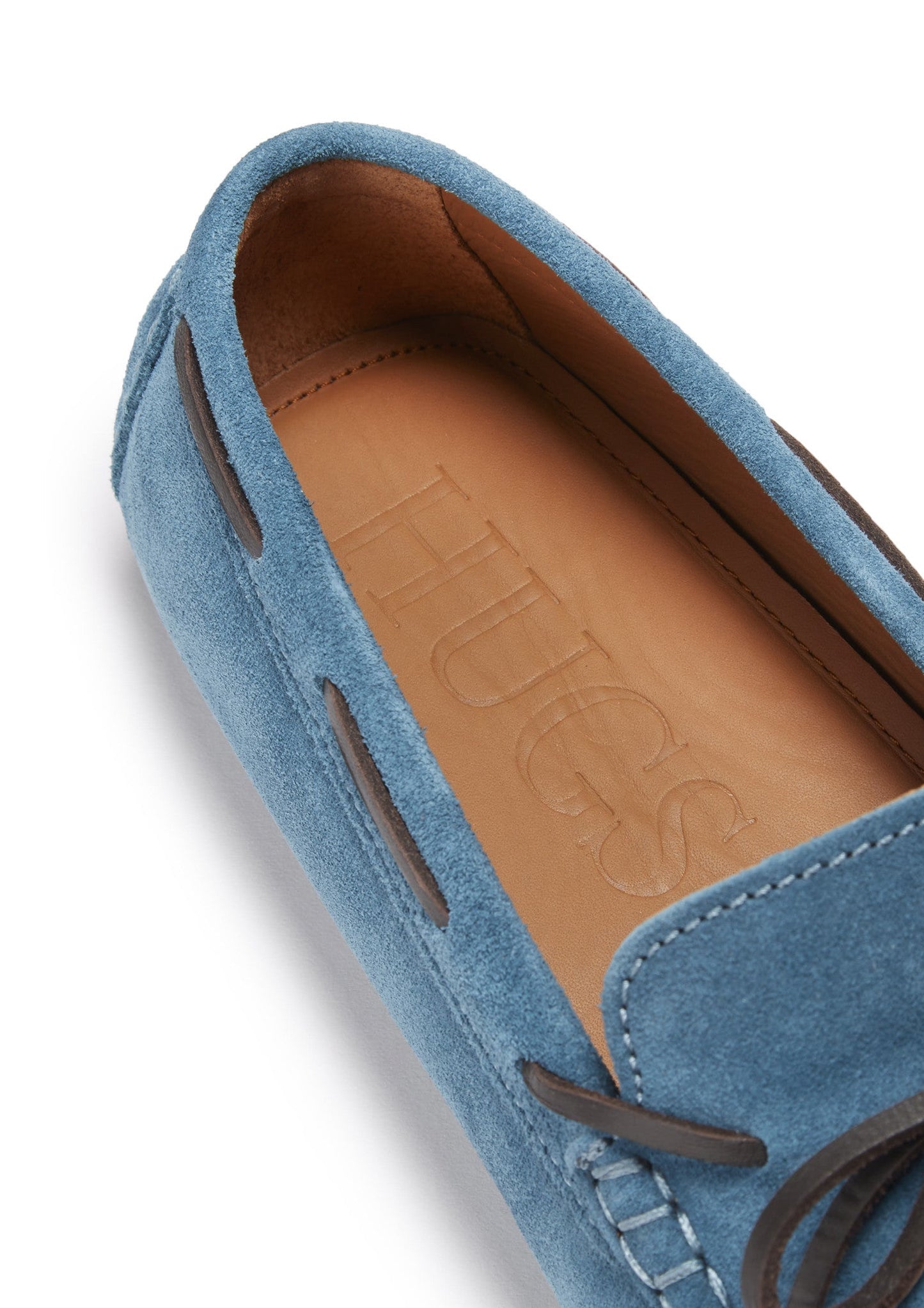 Men's Petrol Blue Suede Laced Driving Loafers