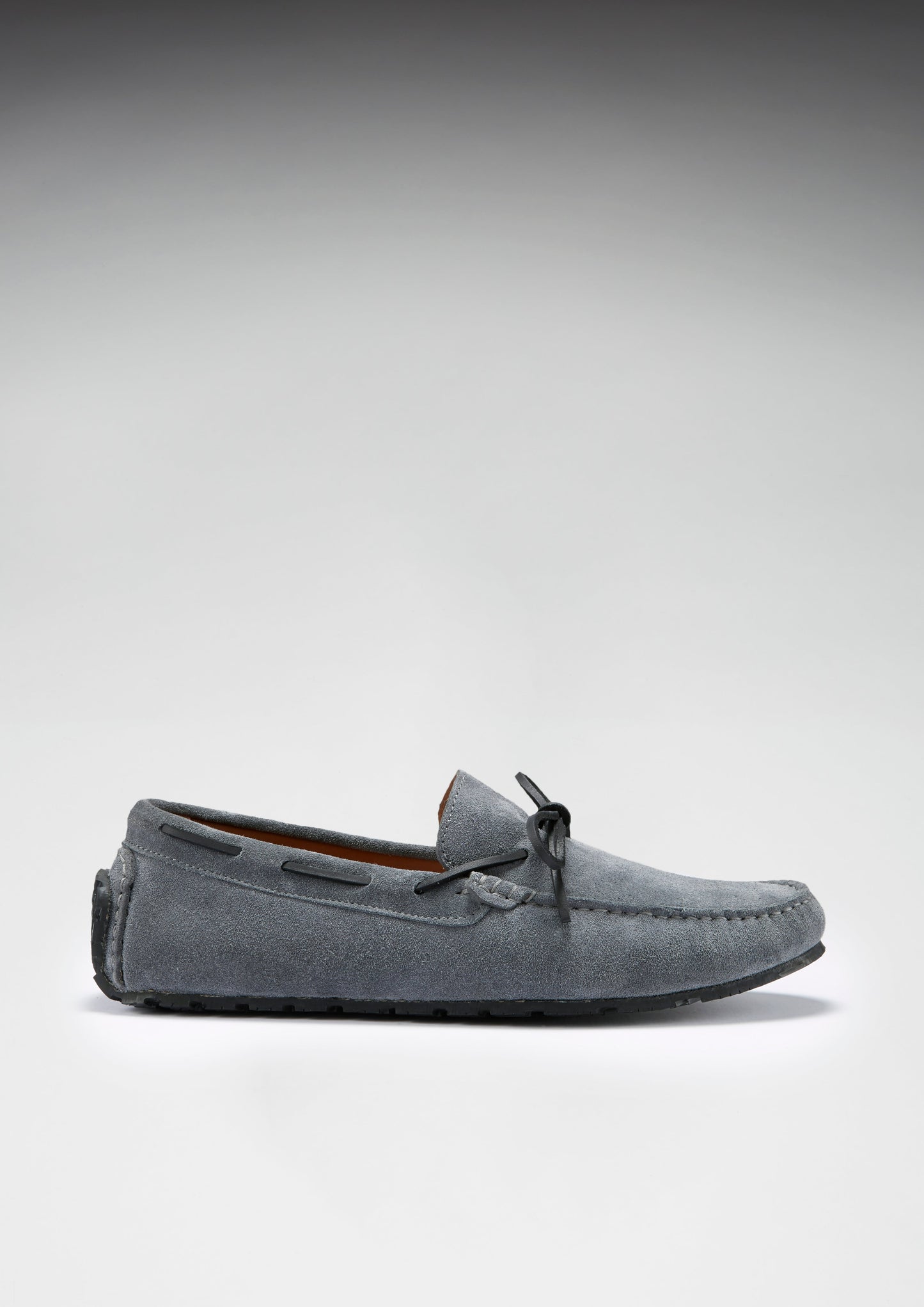 Men's Slate Grey Suede Driving Loafers - Tyre Sole