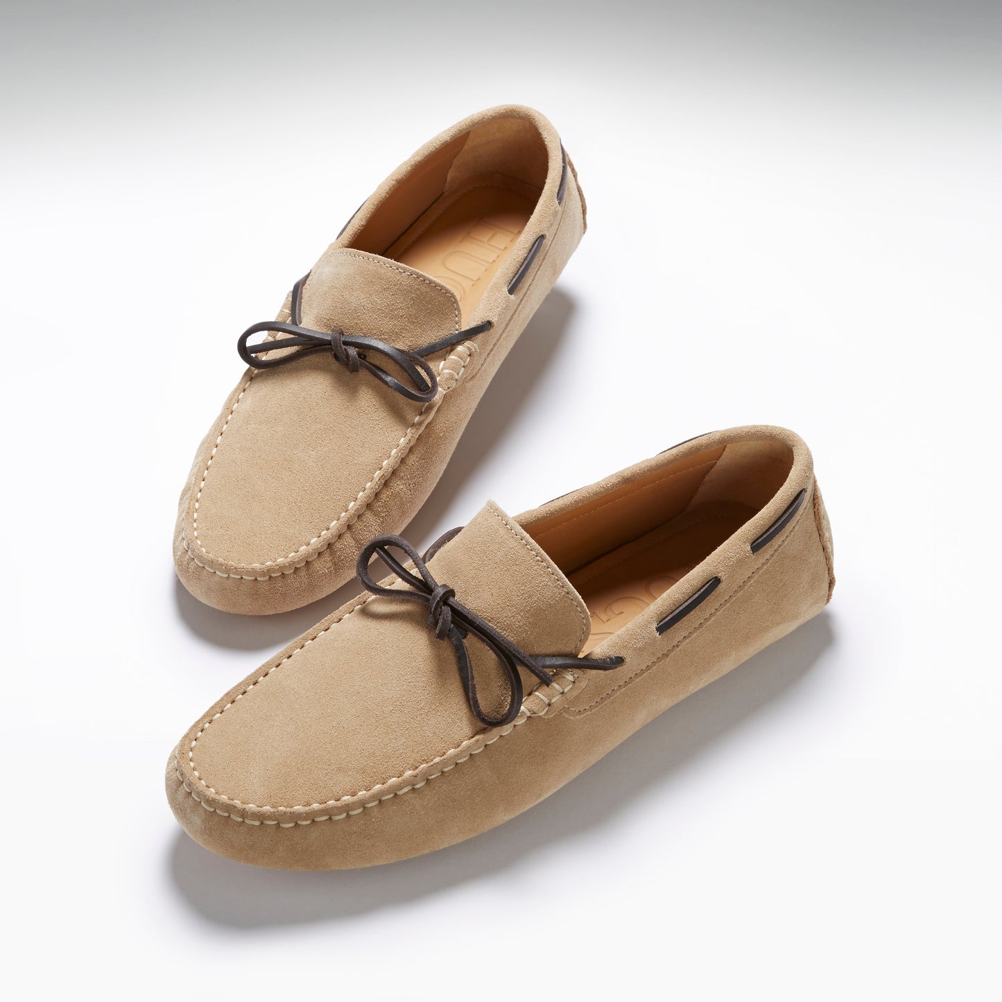 Men's Taupe Suede Laced Driving Loafers