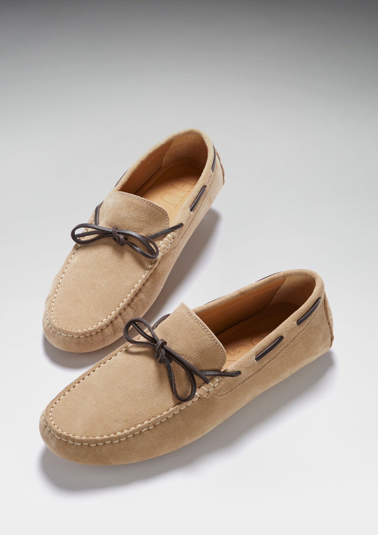 Men's Taupe Suede Laced Driving Loafers