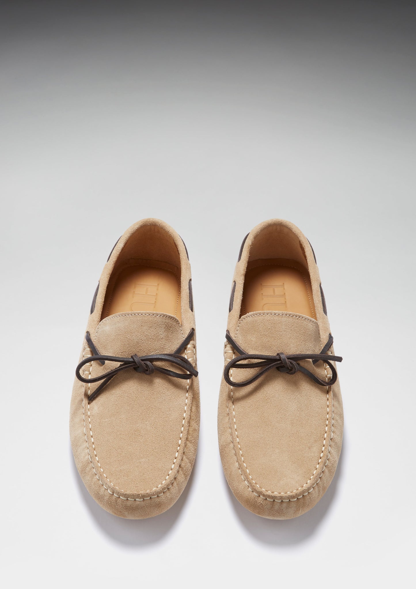 Men's Taupe Suede Laced Driving Loafers