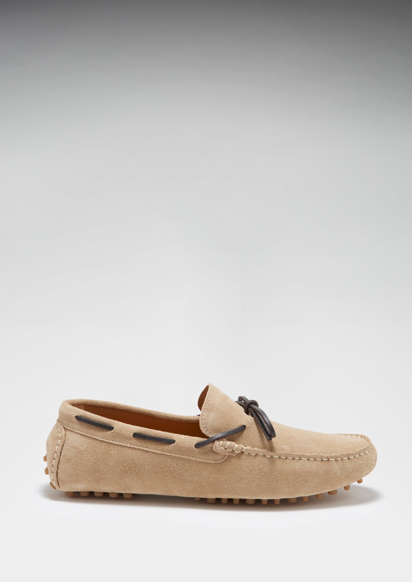 Men's Taupe Suede Laced Driving Loafers