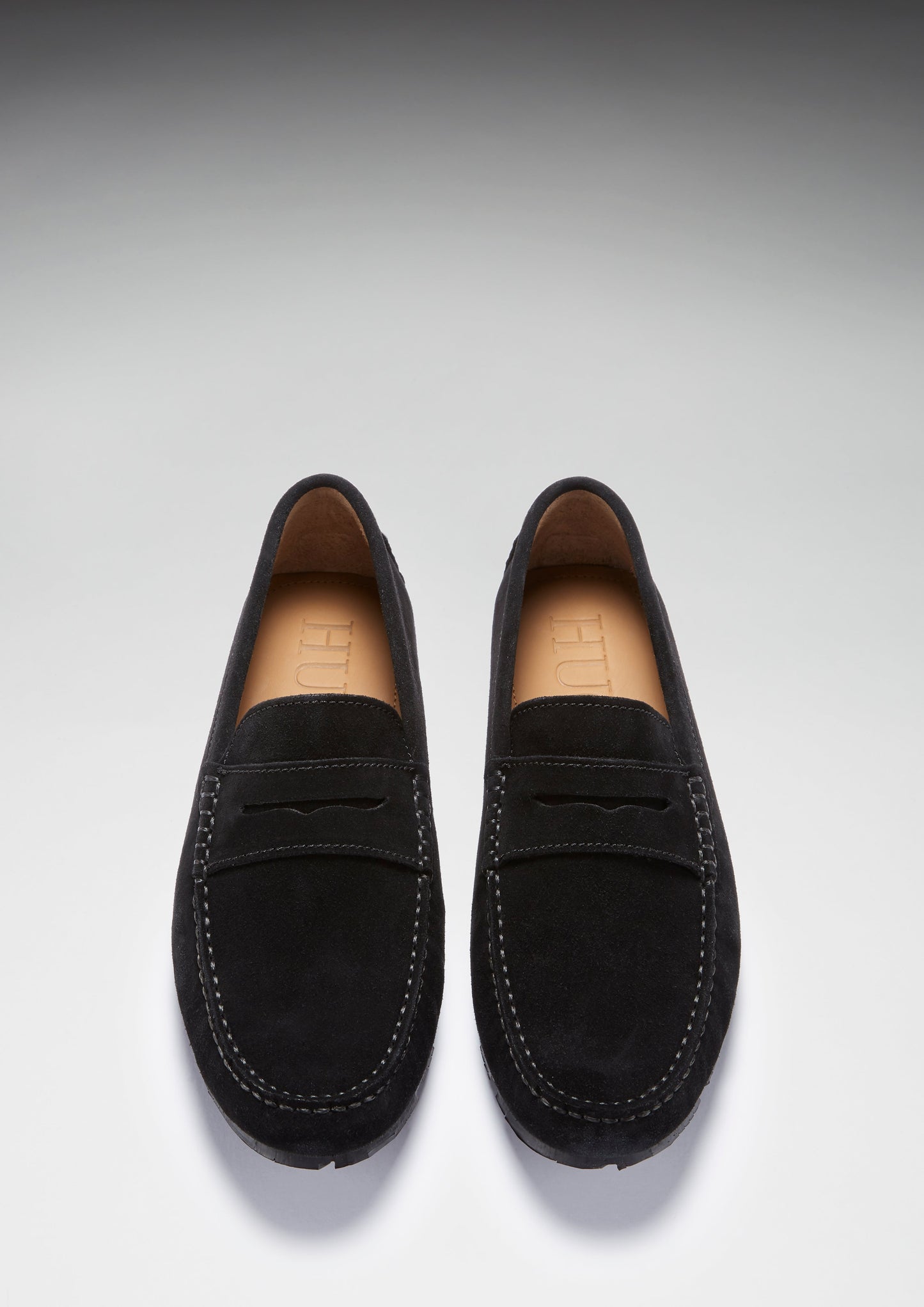 Men's Black Suede Eco Penny Driving Loafers