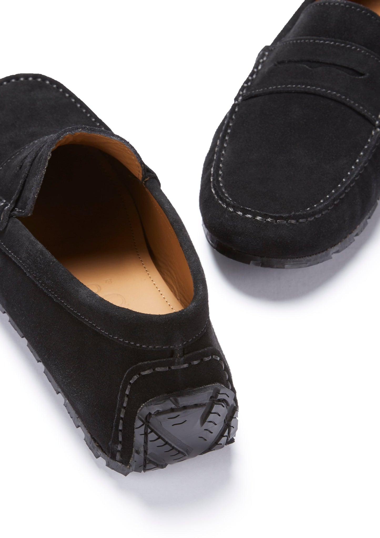 Men's Black Suede Eco Penny Driving Loafers