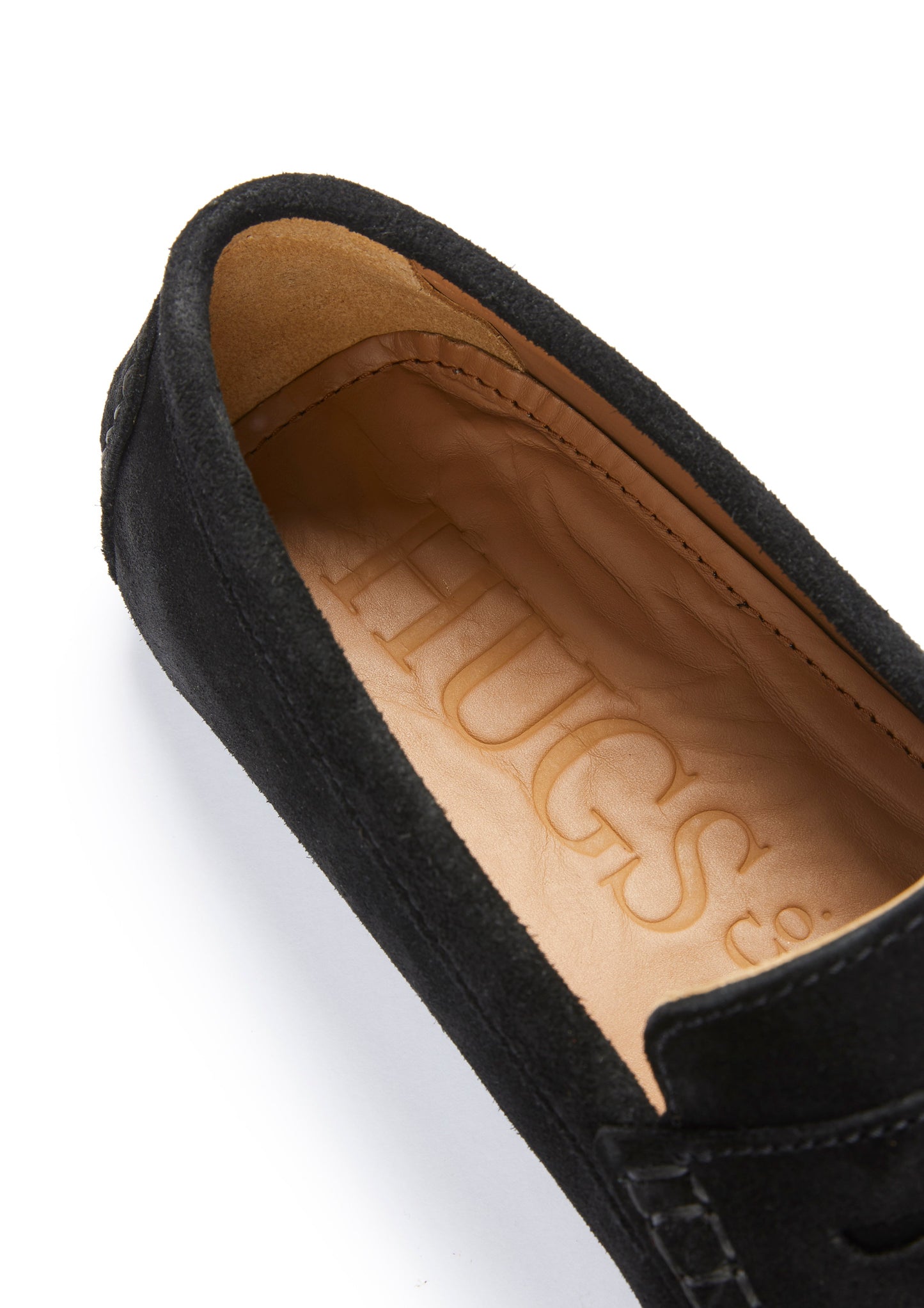 Black Suede Penny Driving Loafers - Men's