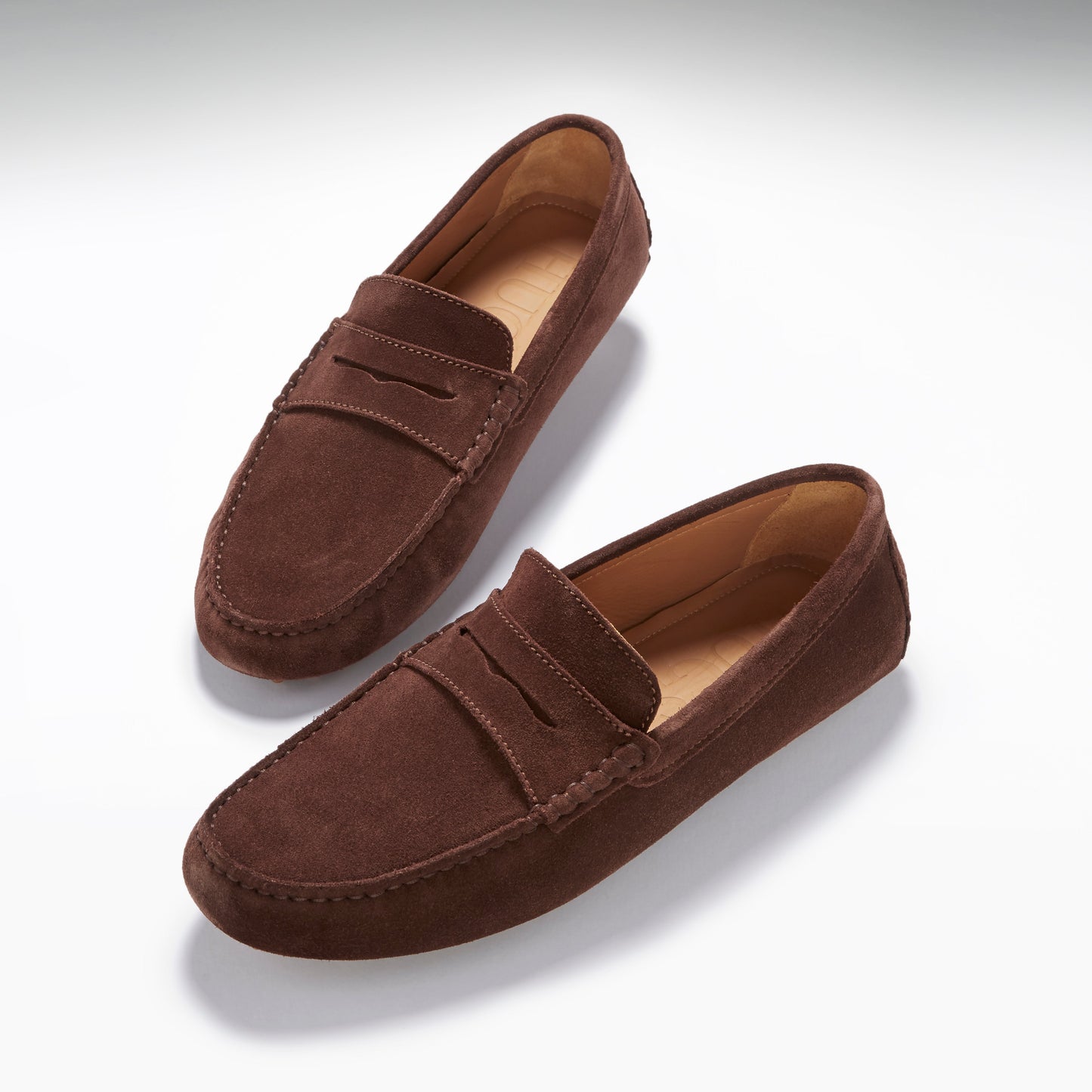 Men's Brown Suede Penny Driving Loafers