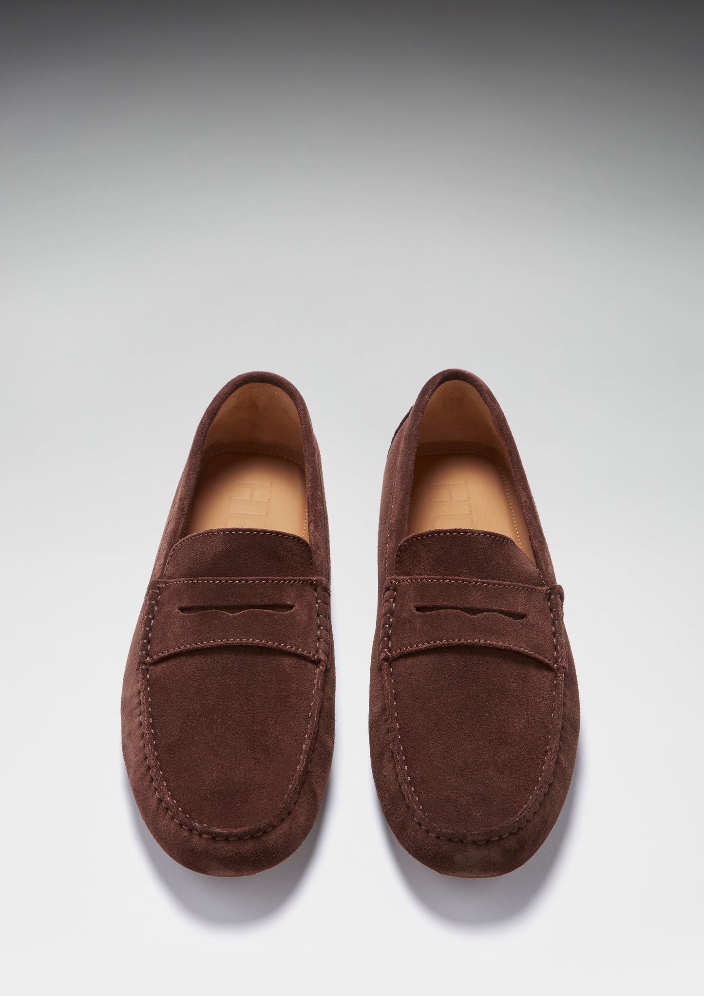Men's Brown Suede Penny Driving Loafers