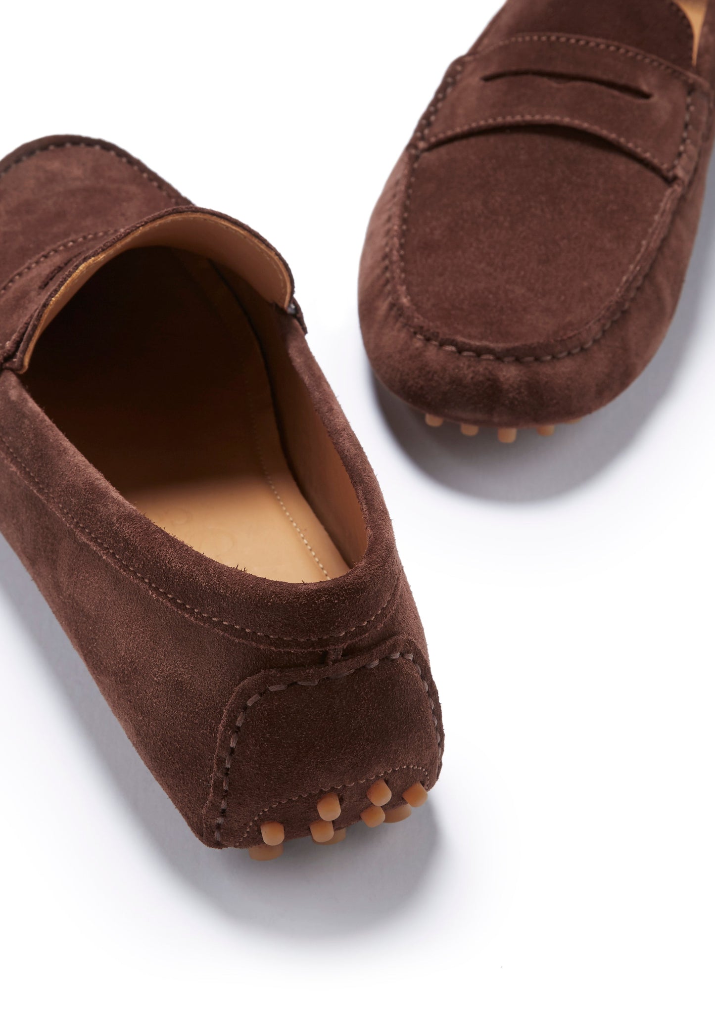 Men's Brown Suede Penny Driving Loafers
