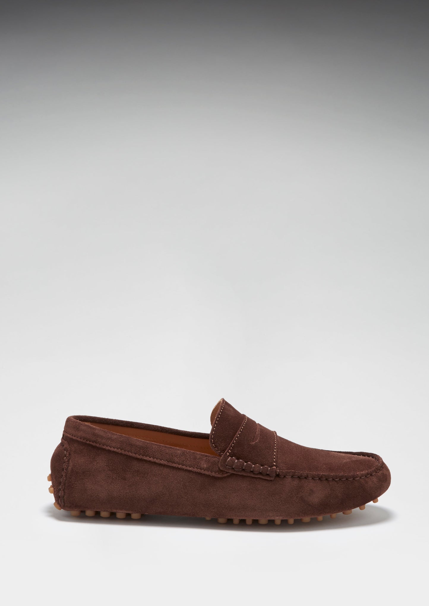 Men's Brown Suede Penny Driving Loafers