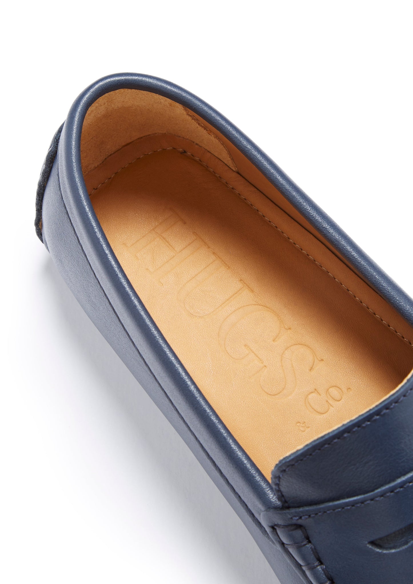 Men's French Navy Leather Penny Driving Loafers