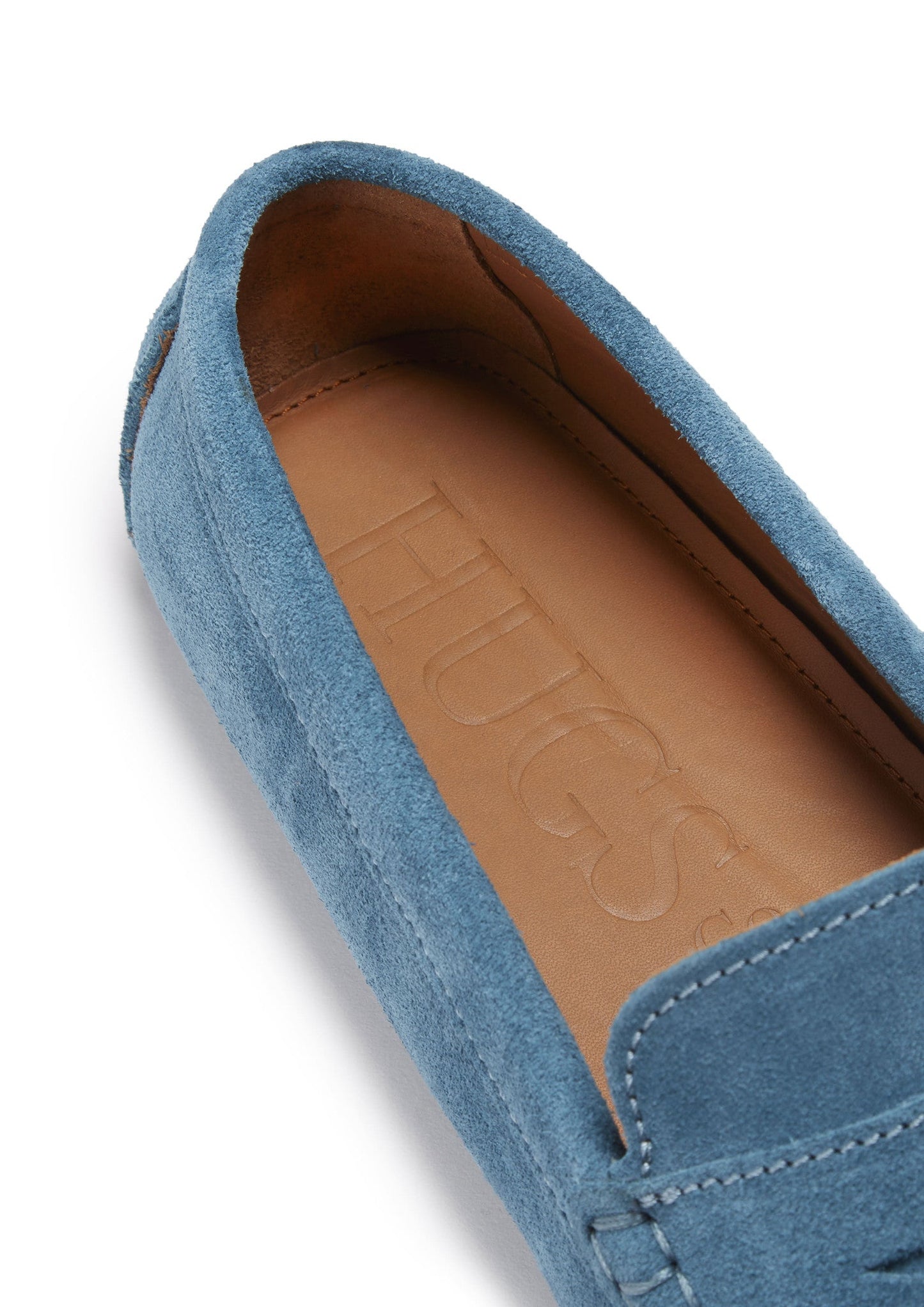 Men's Petrol Blue Suede Penny Driving Loafers