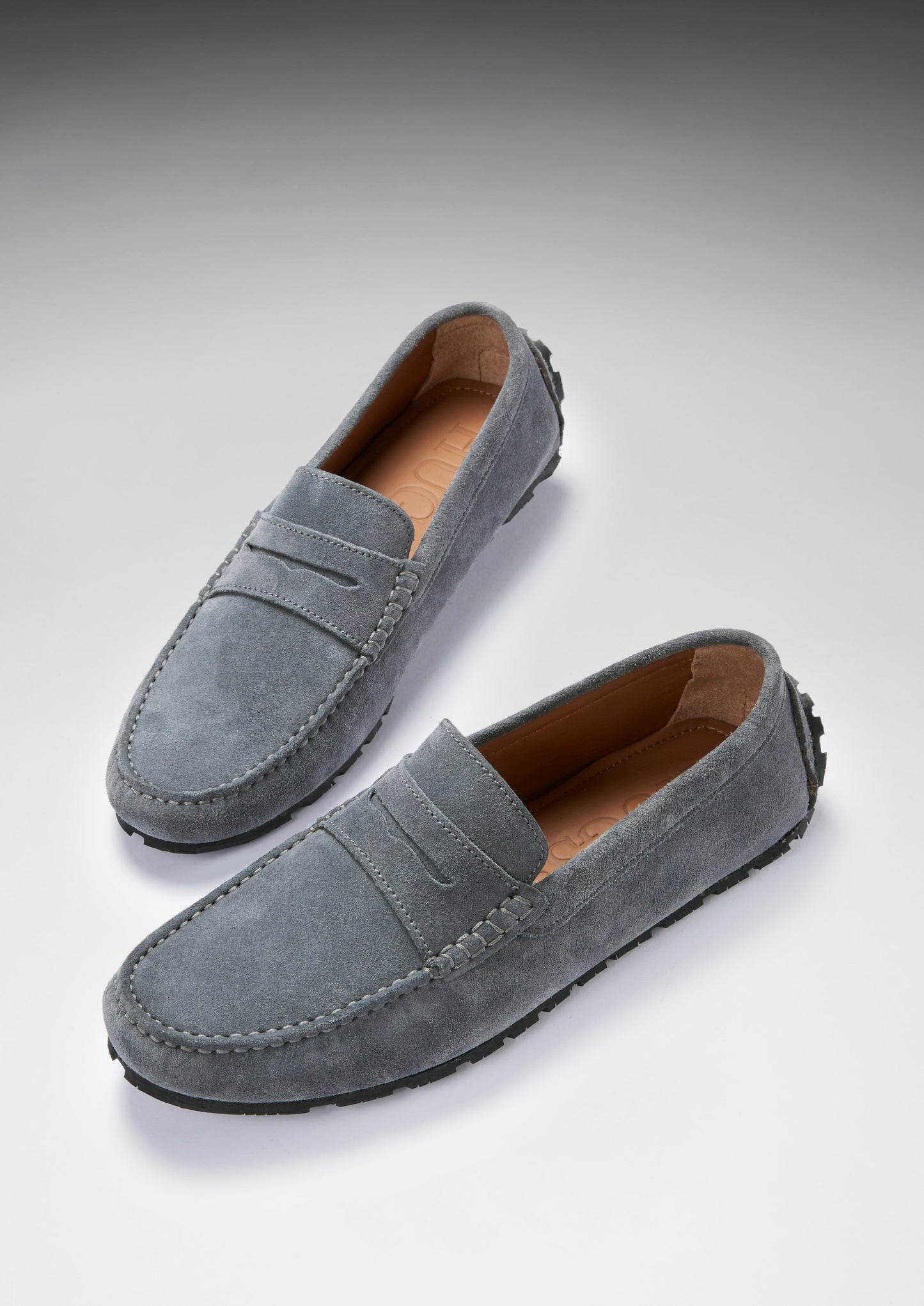 Men's Eco Slate Grey Suede Penny Driving Loafers
