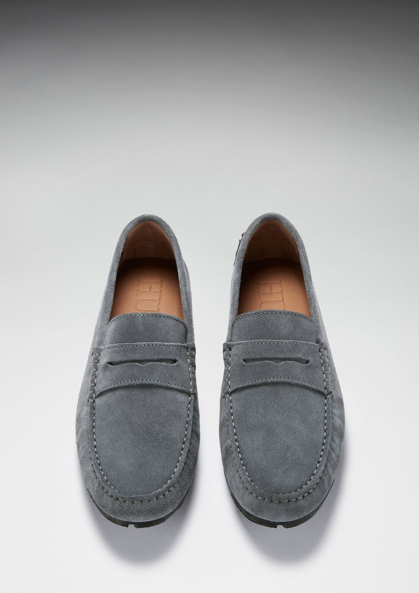Men's Eco Slate Grey Suede Penny Driving Loafers