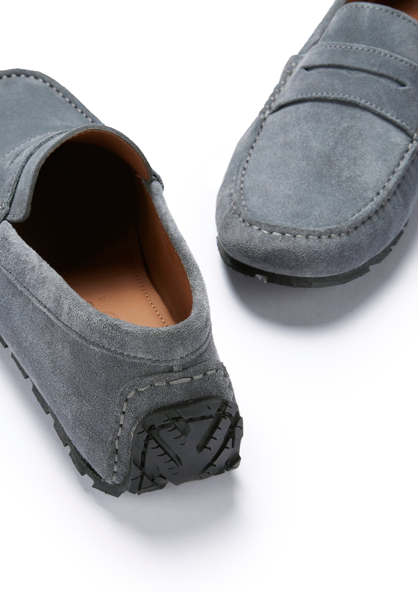 Men's Eco Slate Grey Suede Penny Driving Loafers