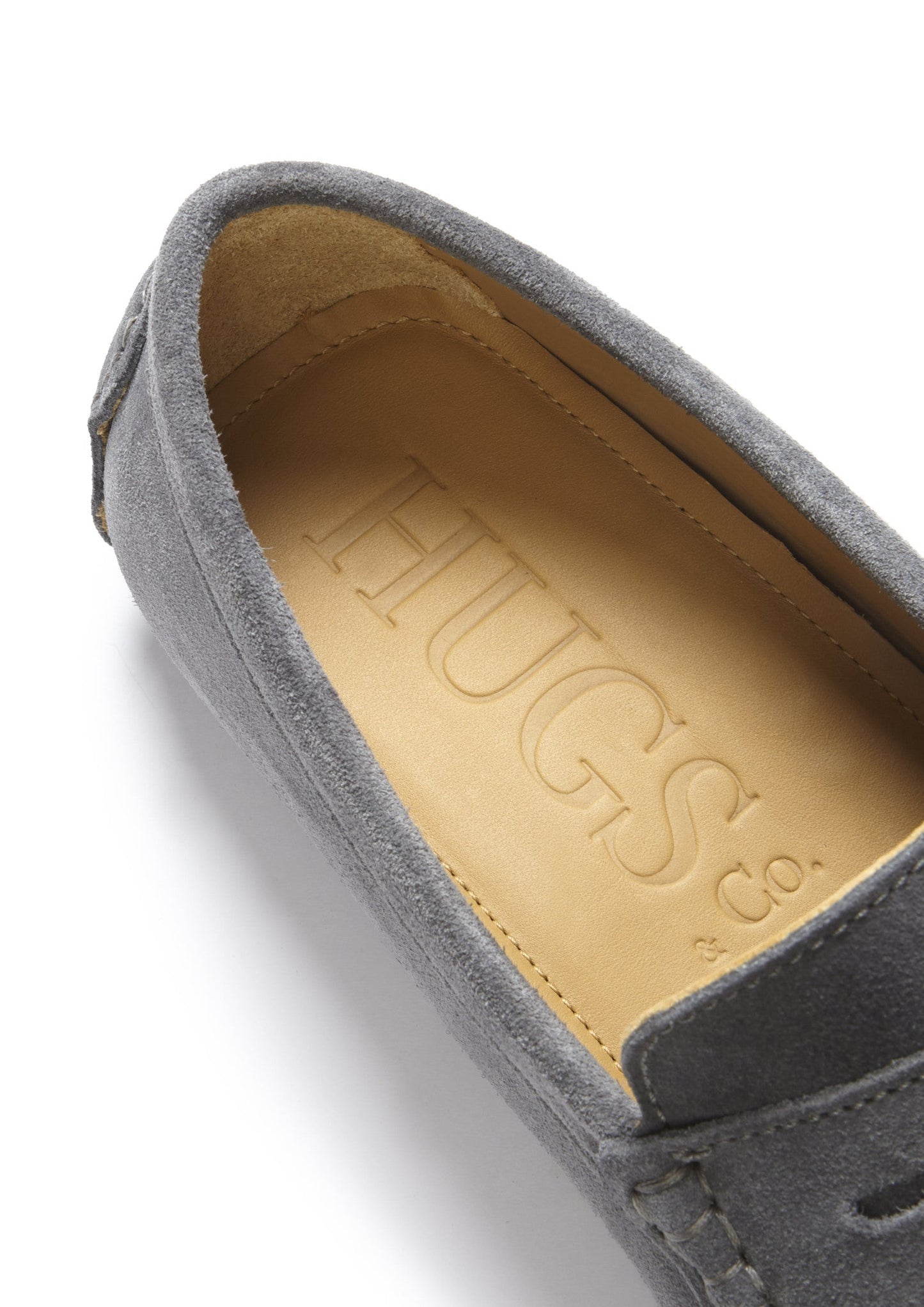 Slate Grey Suede Penny Driving Loafers - Men's