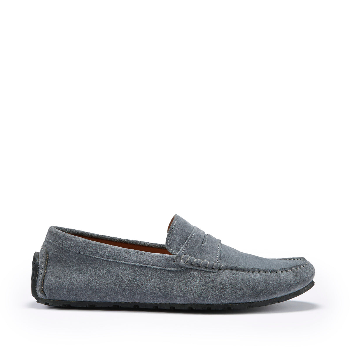 Men's Eco Slate Grey Suede Penny Driving Loafers