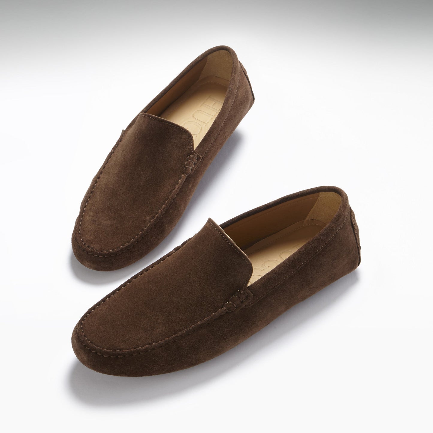 Brown Suede Driving Loafers - Italian Leather