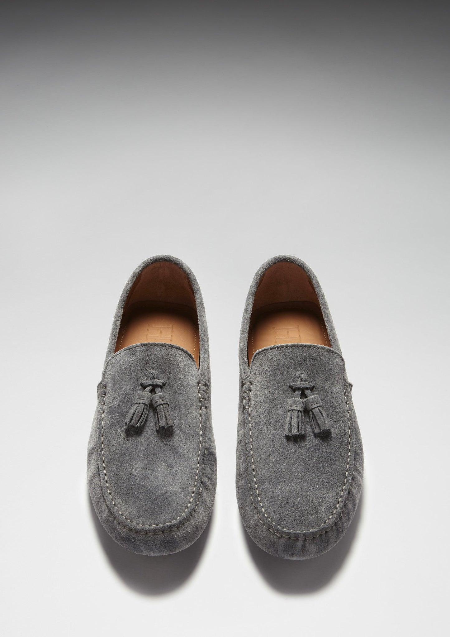 Slate Grey Suede Tasselled Driving Loafers