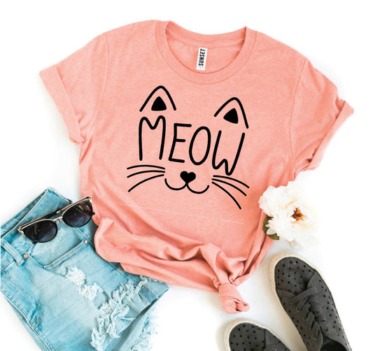 Meow T-Shirt - Premium Cat Lover Tee for Cat Moms & Dads - Style Queenz