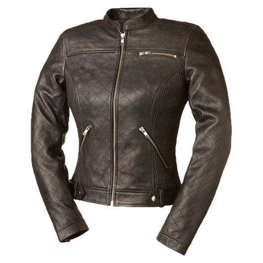 Merlin Diamond Women's Motorcycle Leather Jacket - 1.2mm Cowhide Protection - Style Queenz