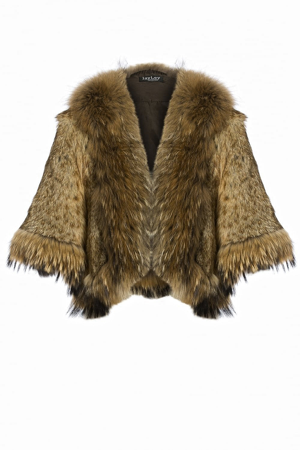 Mocha Fox Fur Cape - Cropped Luxury Wrap