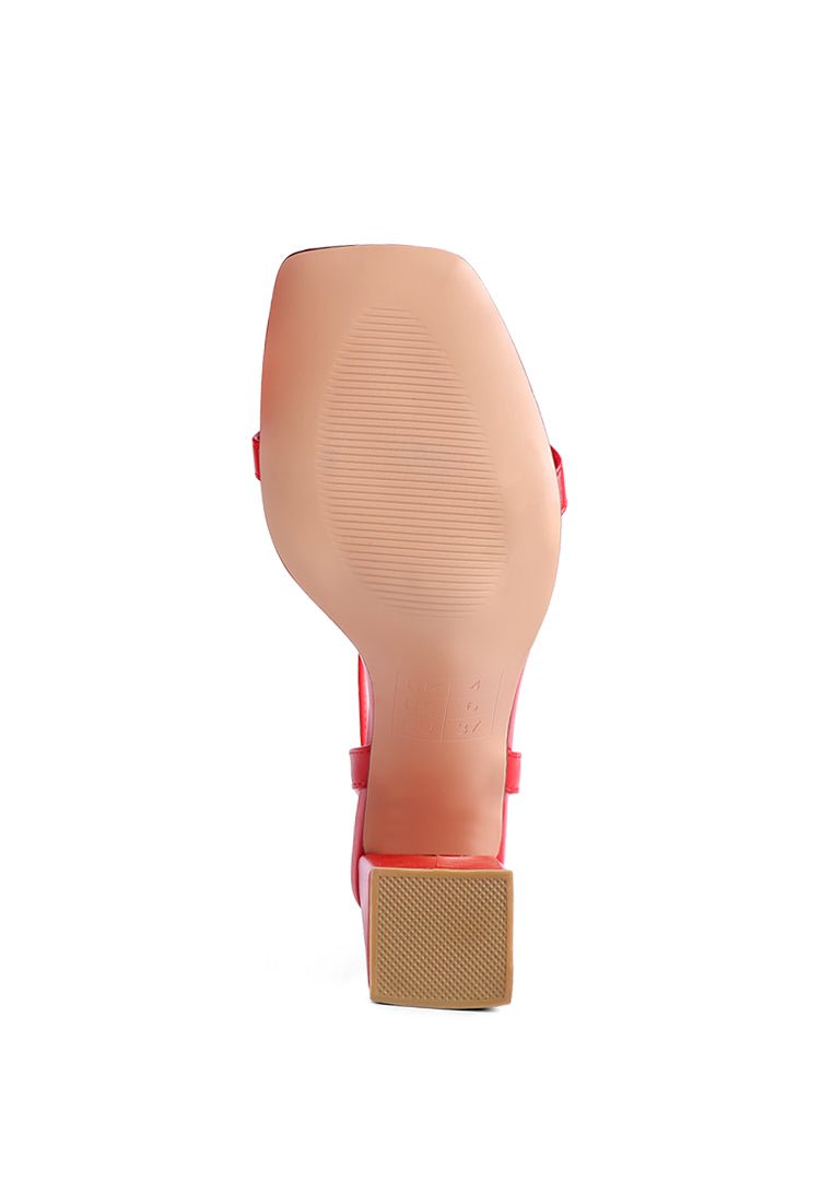 Mooncut Croc Texture Block Heel Sandals - Square Toe Ankle Strap - Style Queenz