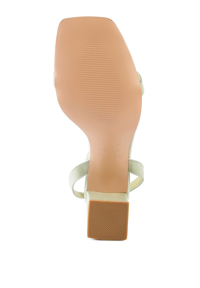 Mooncut Croc Texture Block Heel Sandals - Square Toe Ankle Strap - Style Queenz