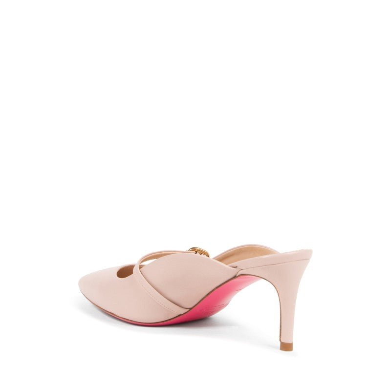 Moscow Mule Nude Leather Heels - Italian Designer Mules | Style Queenz - Style Queenz