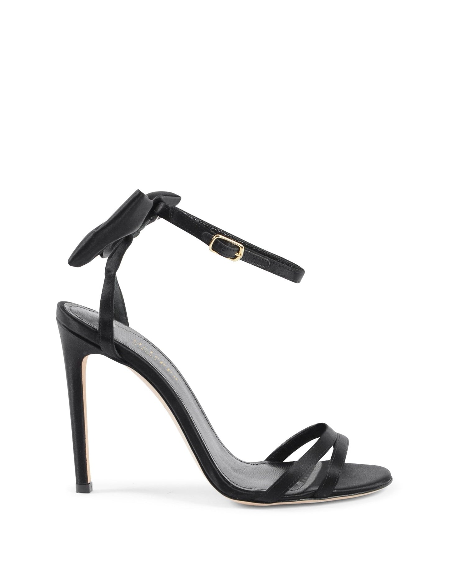 Nadine Bow Sandal - Italian Satin High Heel Sandals with Ankle Lacing - Style Queenz