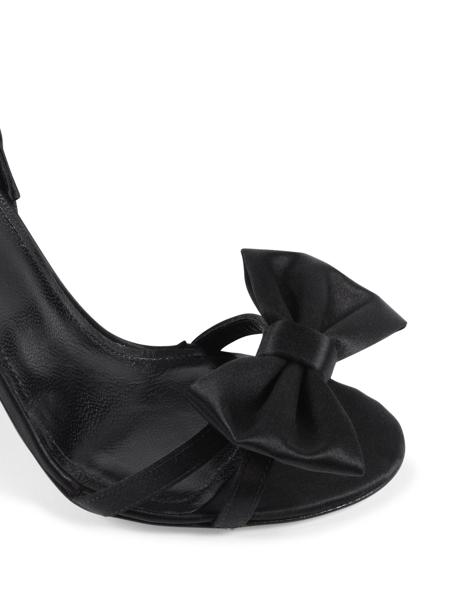 Nancy Designer Satin Sandal Black - Italian High Heel Ankle Lace Sandals - Style Queenz