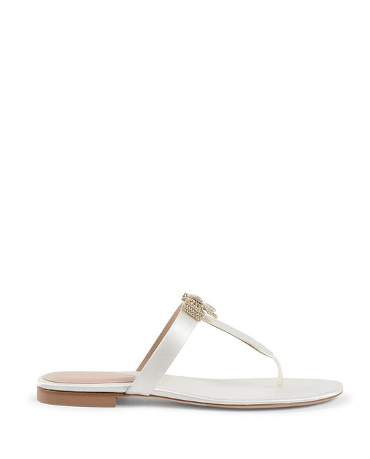 Nina Satin Ivory Sandals - Italian Swarovski Crystal Designer Footwear - Style Queenz