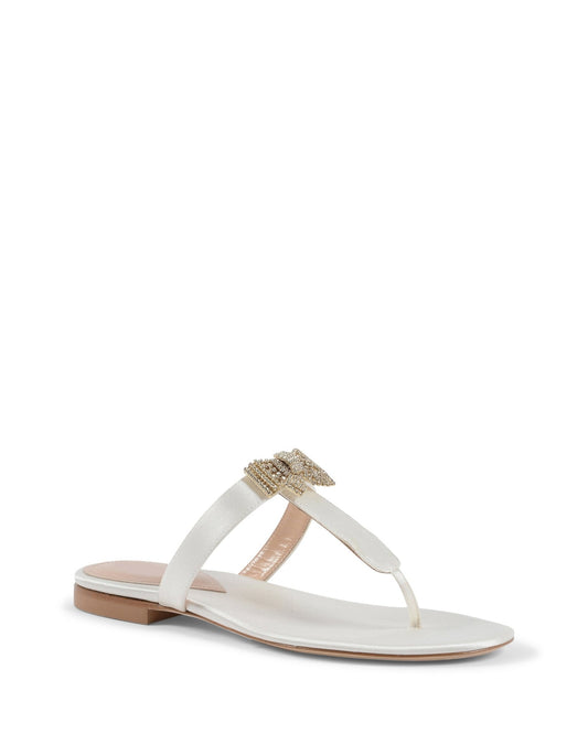 Nina Satin Ivory Sandals - Italian Swarovski Crystal Designer Footwear - Style Queenz