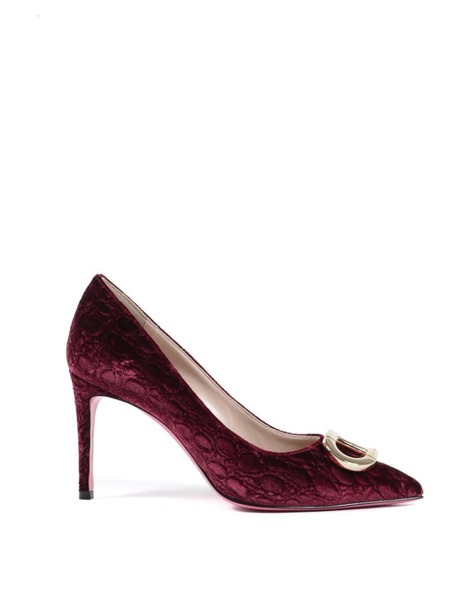 Office Party Ruby Velvet Pumps - Italian Designer High Heels - Style Queenz