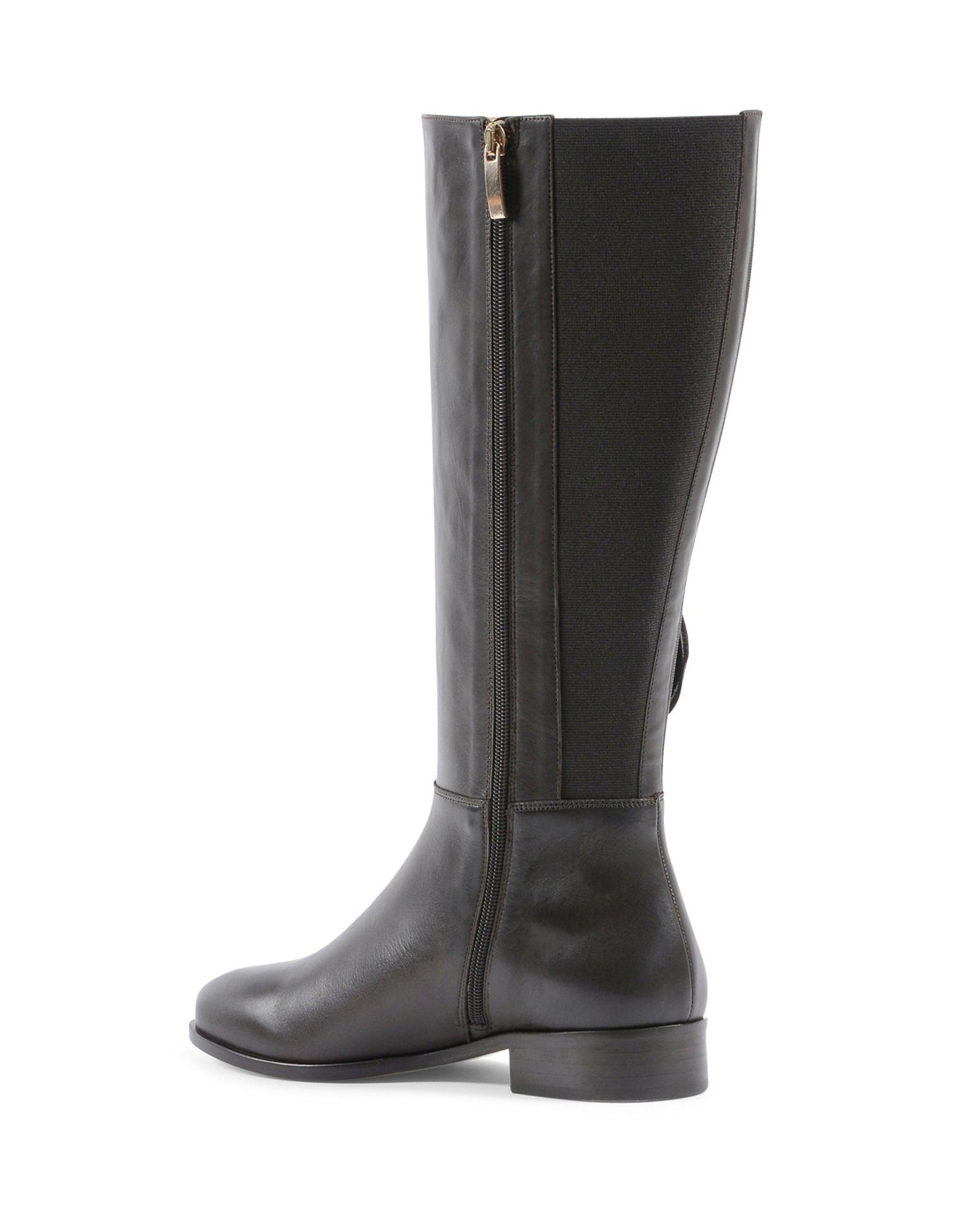 Opera Boot - Italian Leather Boots with Maxi Gold Logo and 3cm Heel - Style Queenz