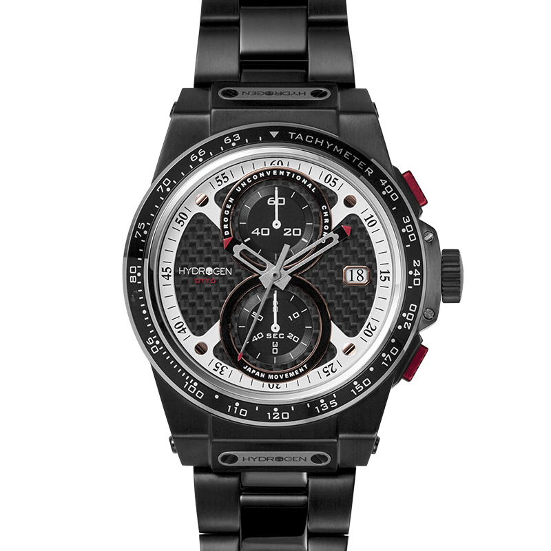 Otto Chrono All Black Bracelet Watch - Luxury Blacked - Out Chronograph with Carbon Fiber Dial - Style Queenz