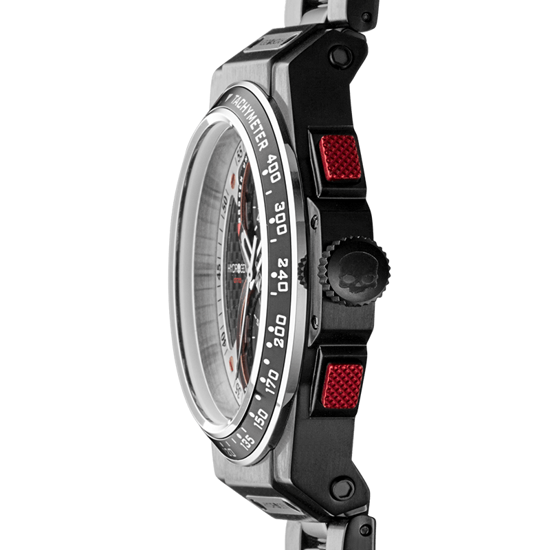 Otto Chrono All Black Bracelet Watch - Luxury Blacked - Out Chronograph with Carbon Fiber Dial - Style Queenz