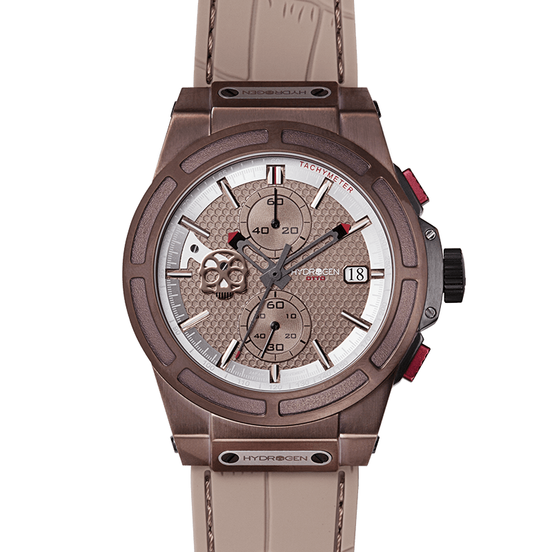Otto Chrono All Brown Watch - 44mm Chronograph Brown Silicone Strap - Style Queenz
