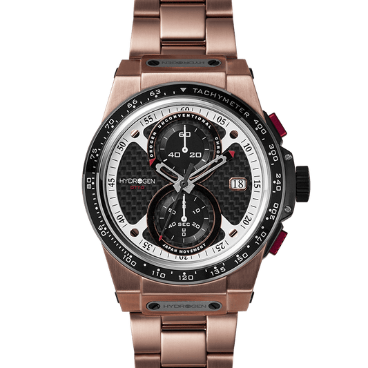 Otto Chrono All Rose Gold Bracelet - Luxury Chronograph Watch with Carbon Fiber Dial - Style Queenz