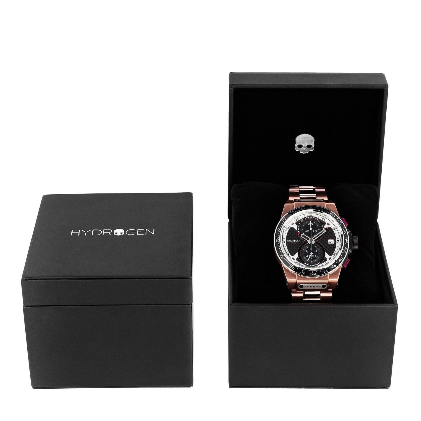 Otto Chrono All Rose Gold Bracelet - Luxury Chronograph Watch with Carbon Fiber Dial - Style Queenz